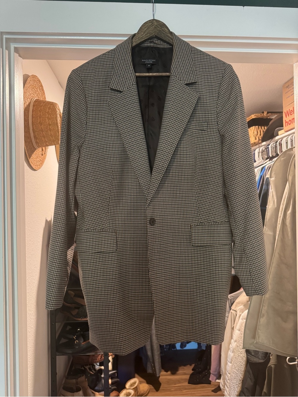 Banana Republic Houndstooth Oversized Sport Coat